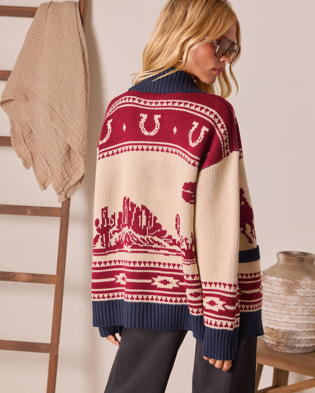 Desert Rodeo Motif Cardigan