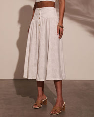 Tropical Chill Palm Midi Skirt