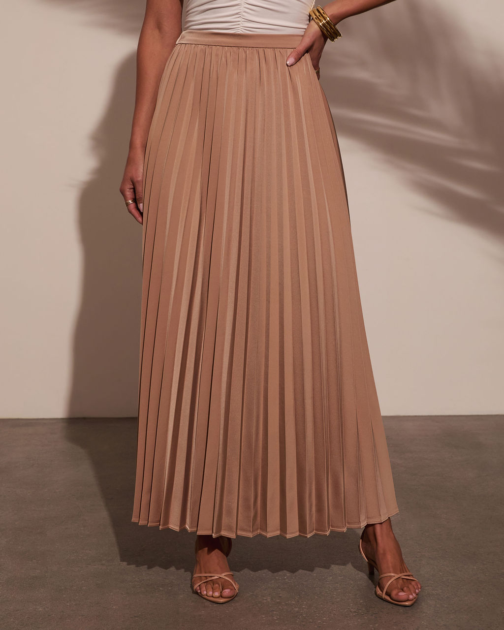 Samina Pleated Maxi Skirt