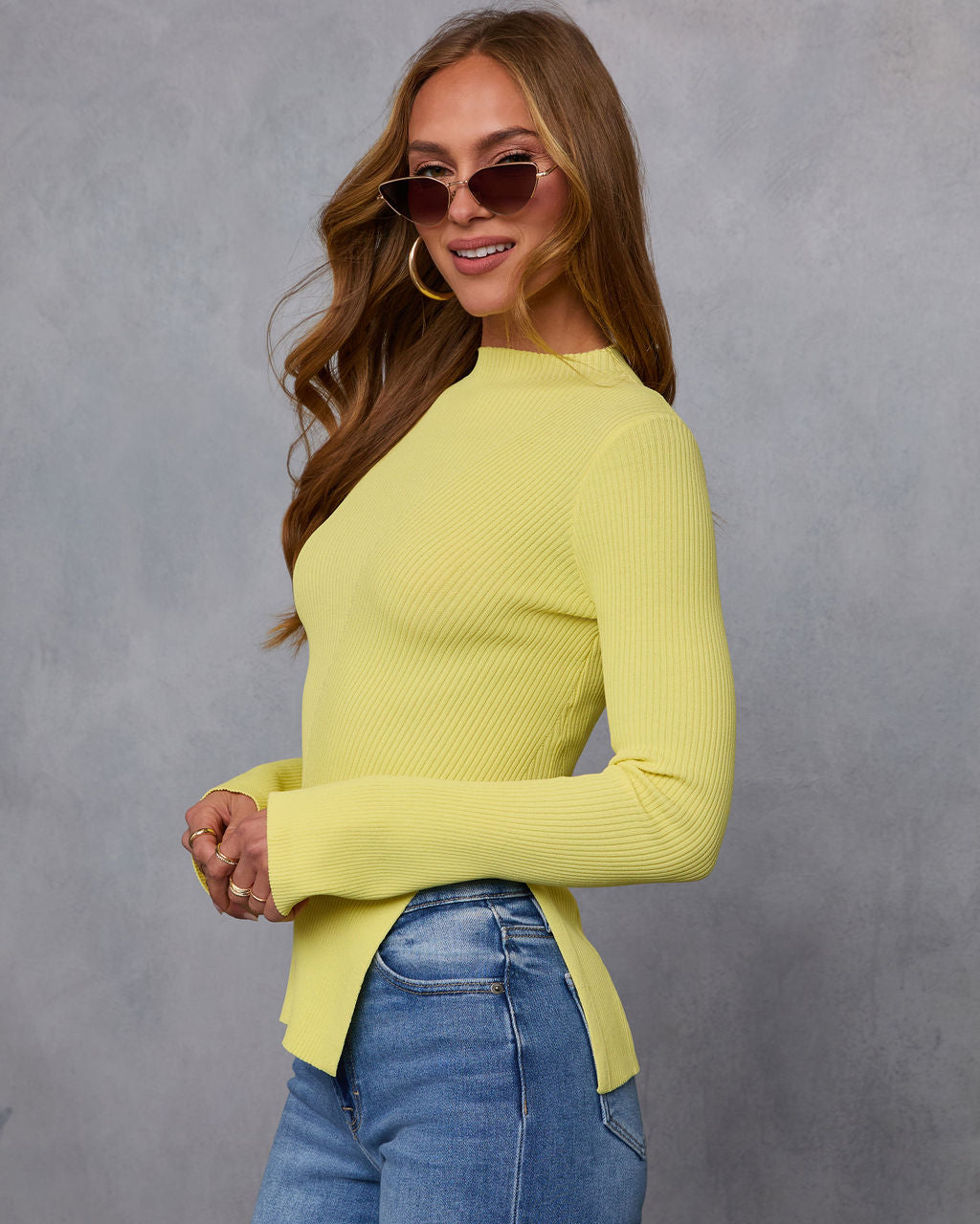 Reina Ribbed Mockneck Top