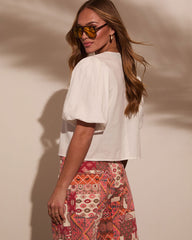 Delphi Poplin Short Sleeve Top