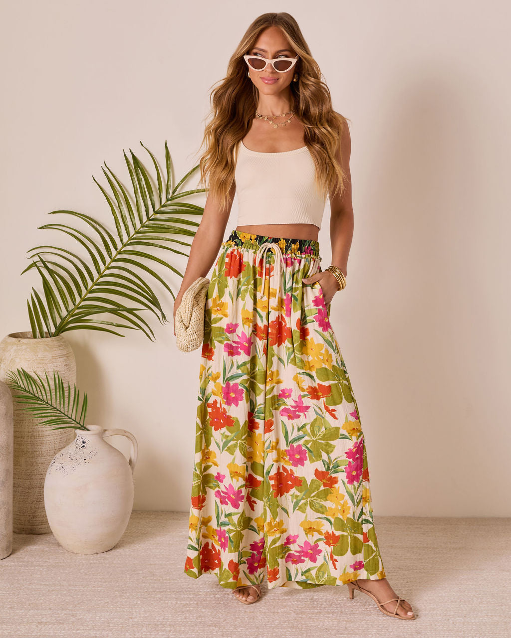 Betsie Drawstring Floral Pants