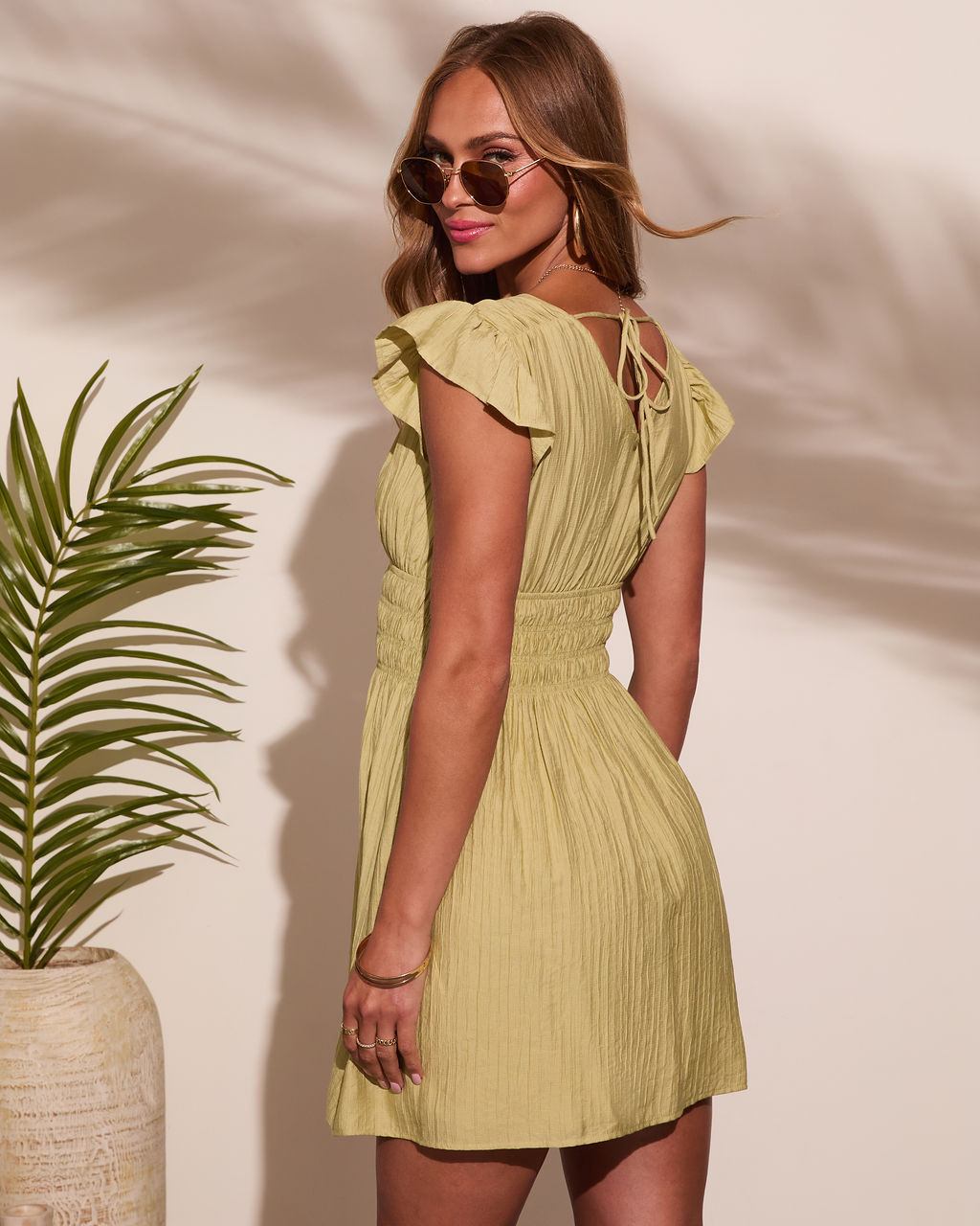 Whispers of Summer Flutter Sleeve Mini Dress