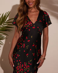 Just Picked Cherry Print Maxi Dress