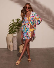 Queen Retro Printed Shirt Dress