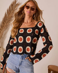 Catch The Breeze Abstract Crochet Top