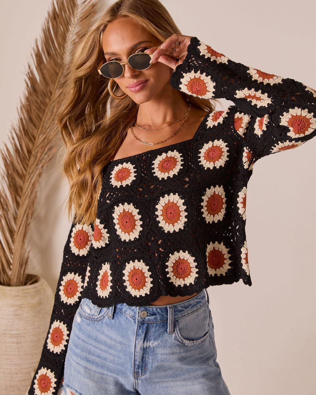 Catch The Breeze Abstract Crochet Top
