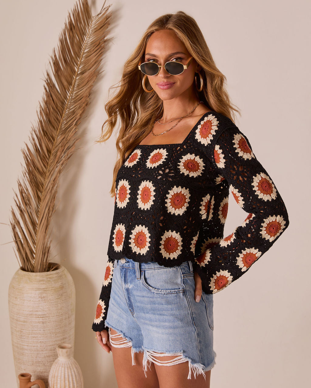 Catch The Breeze Abstract Crochet Top