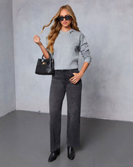 Montie Embellished Neckline Sweatshirt