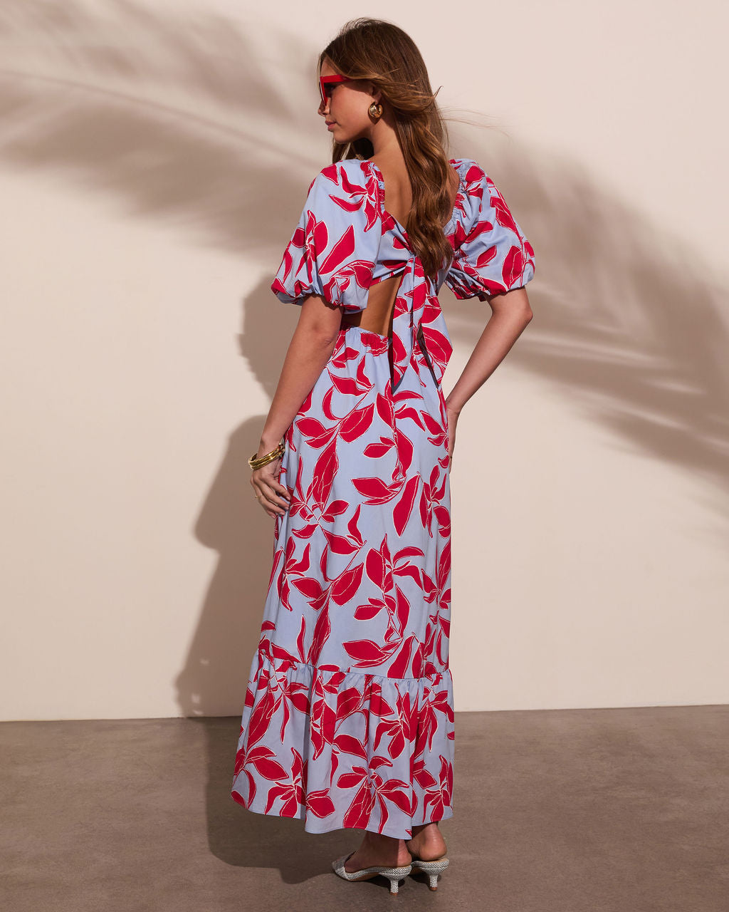 Elisson Floral Puff Sleeve Maxi Dress