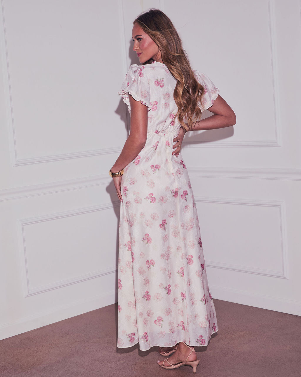 Lorrie Floral Jacquard Maxi Dress