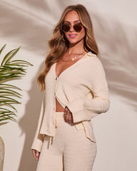 Lost In Laguna Knit Button Down Top