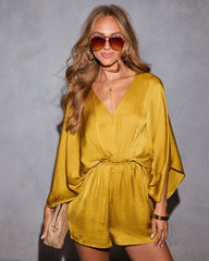 Maven Satin Kimono Sleeve Romper