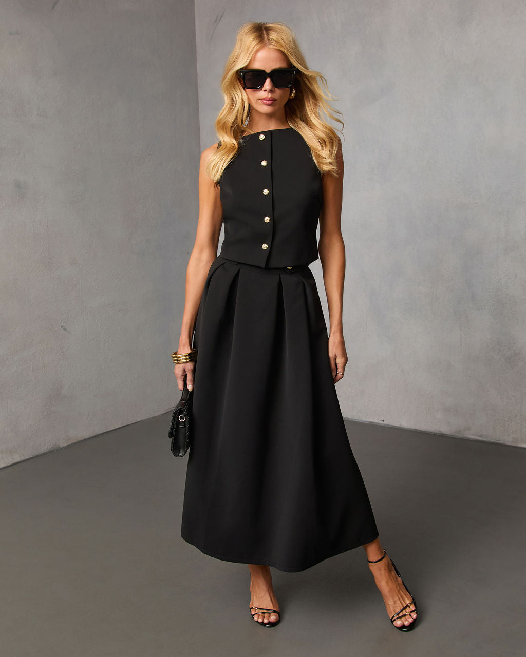 Velmira Buttoned Vest Top