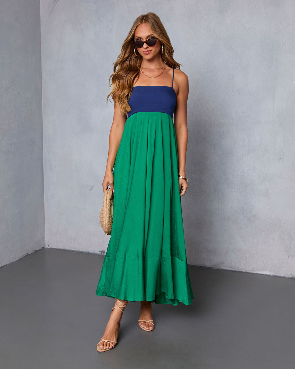 Norrah Colorblock Empire Maxi Dress