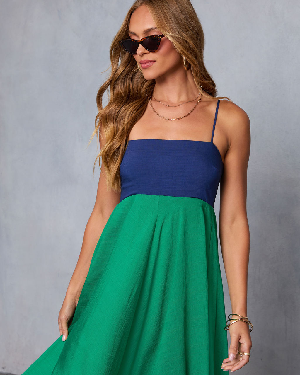 Norrah Colorblock Empire Maxi Dress