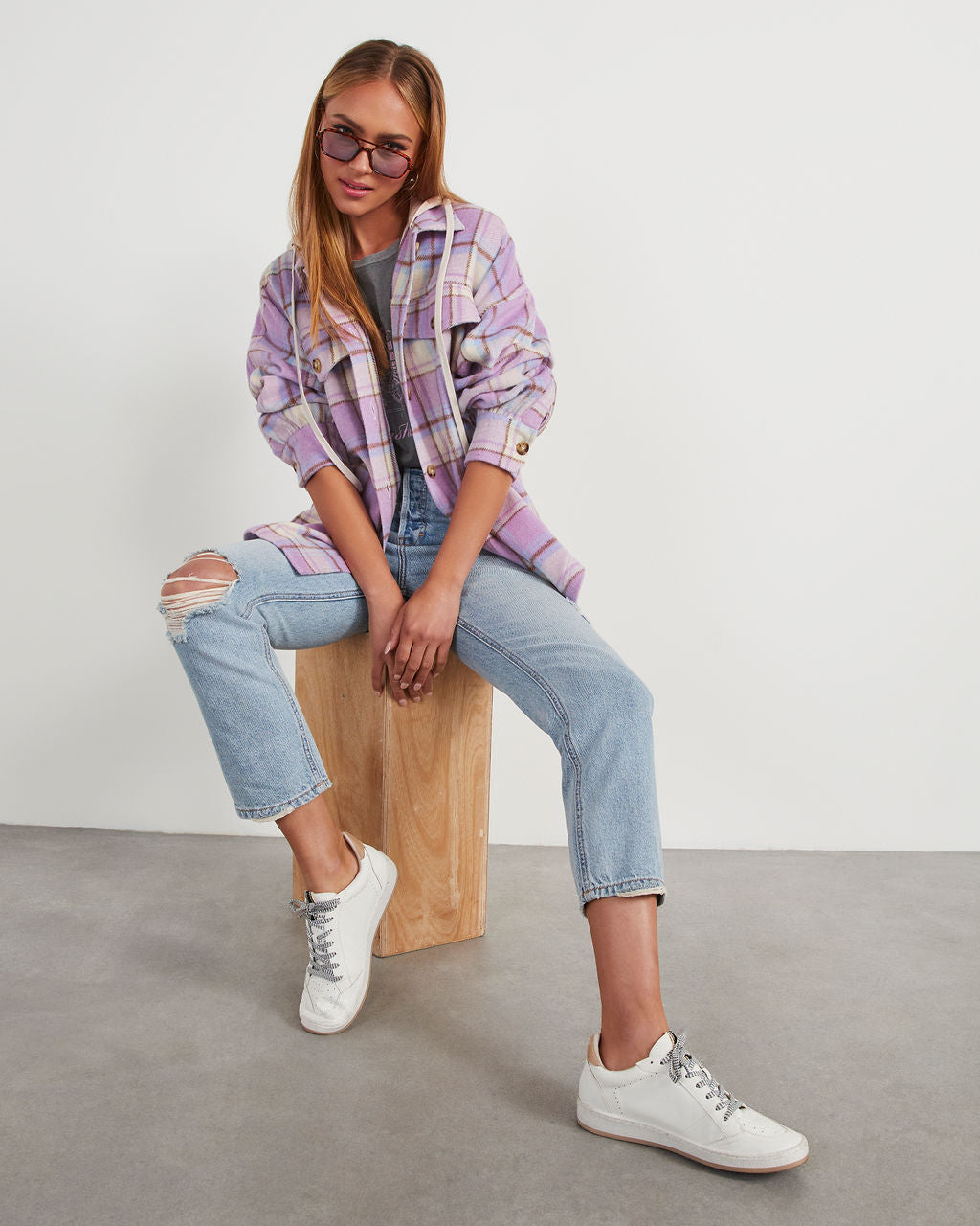 Vaughn Plaid Hooded Shacket