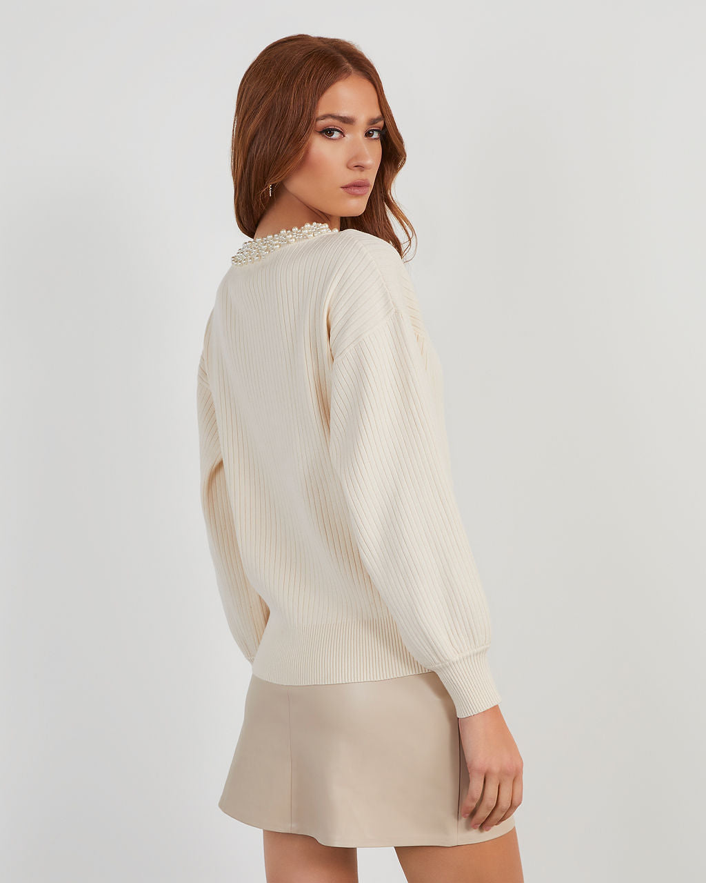 Maribella Pearl Neck Sweater