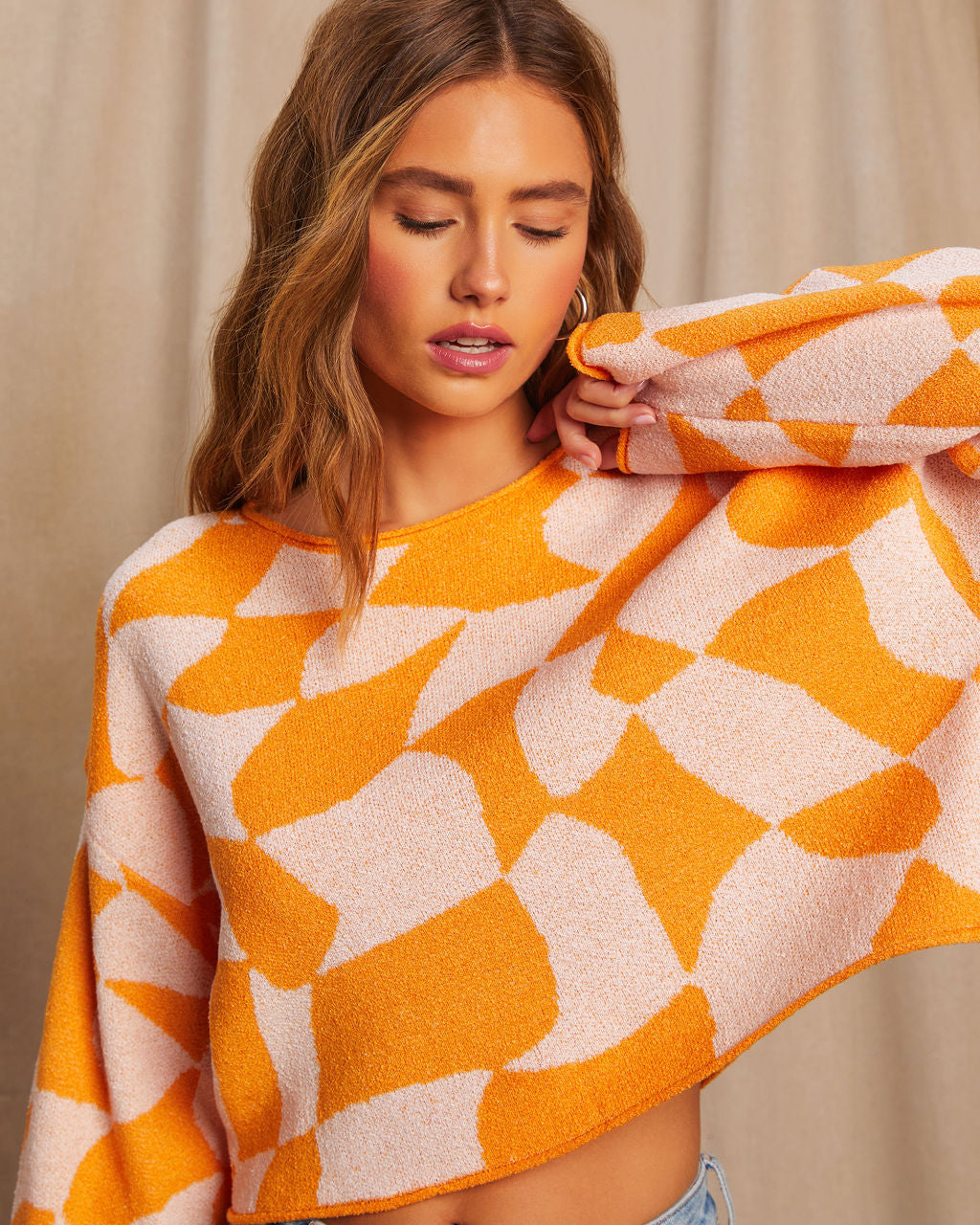 Rowyn Checkered Abstract Sweater