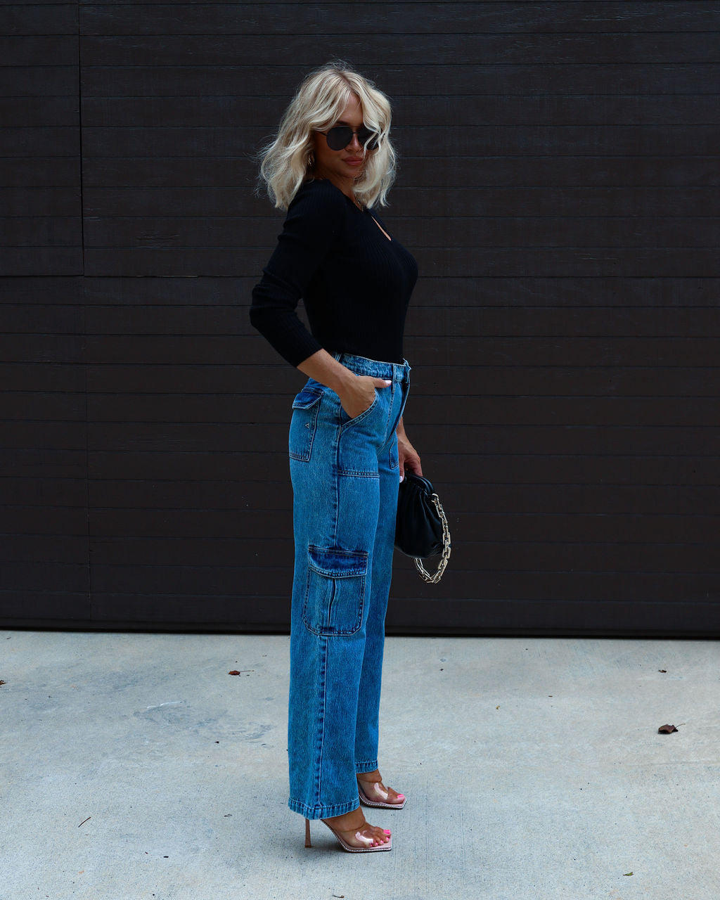 Montclair Cutout Ribbed Knit Sweater Top