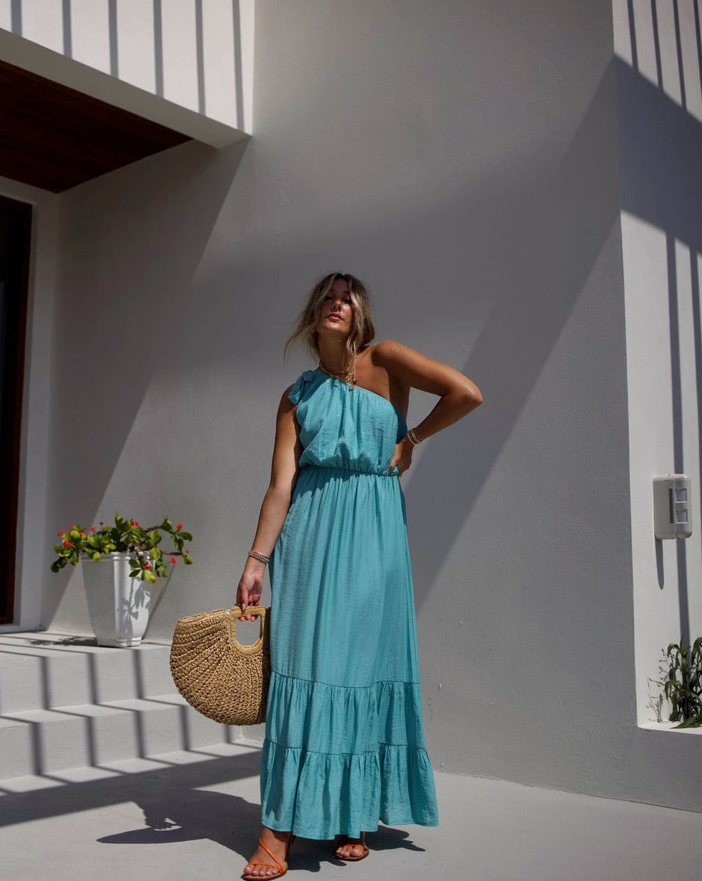 Serene Summer One Shoulder Maxi Dress